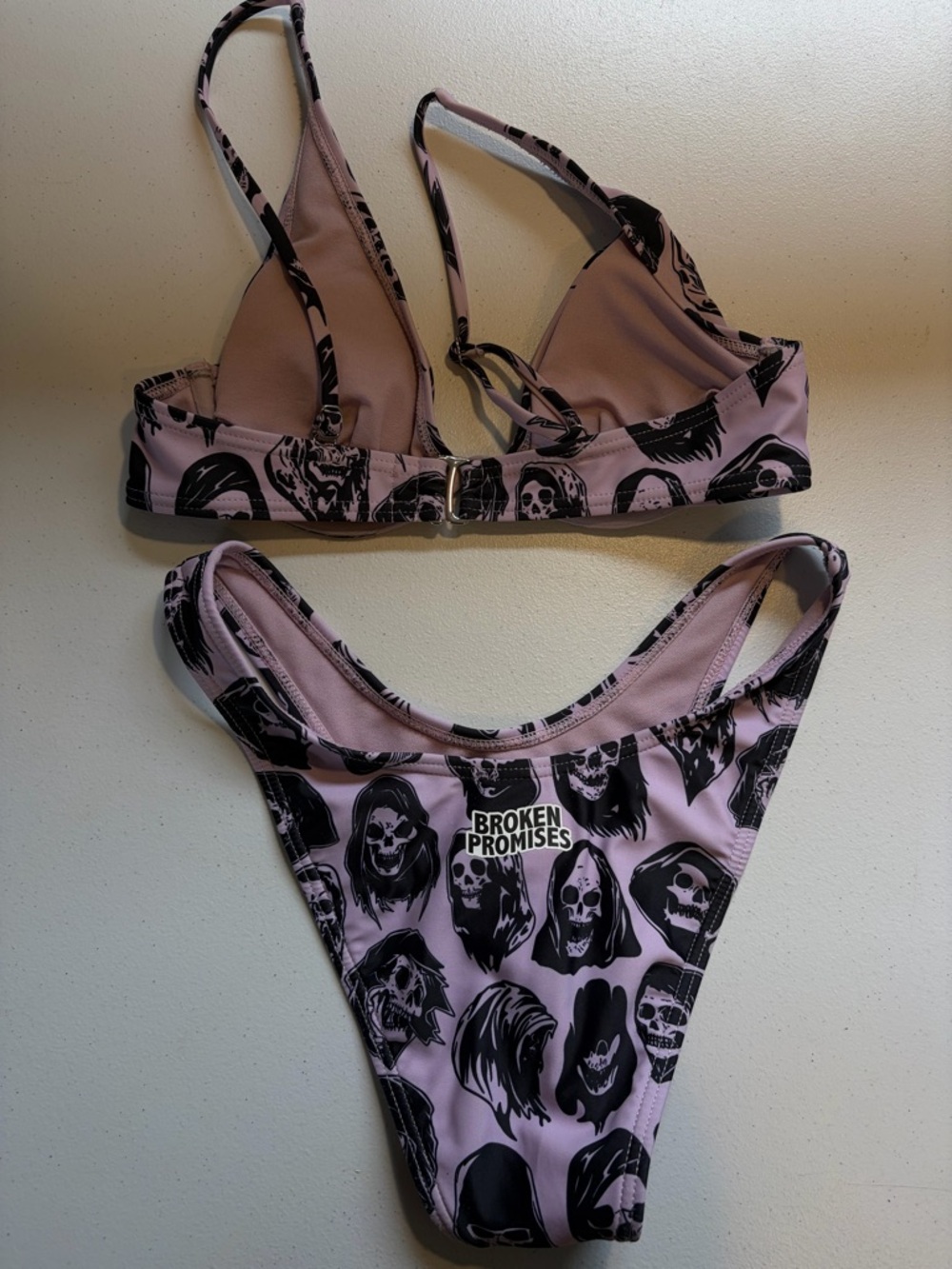 Broken Promises Reaper Guide Purple High Leg Bikini Purple Swimsuit Swim Small - Picture 6 of 8